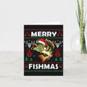 Merry Fishmas B Fish Fishing Christmas Ugly Sweate Karte (Vorderseite)