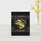 Merry Fishmas B Fish Fishing Christmas Ugly Sweate Karte (Gelbe Blume)