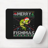 Merry Fishmas B Fish Fishing Christmas Ugly Sweate Mousepad (Mit Mouse)
