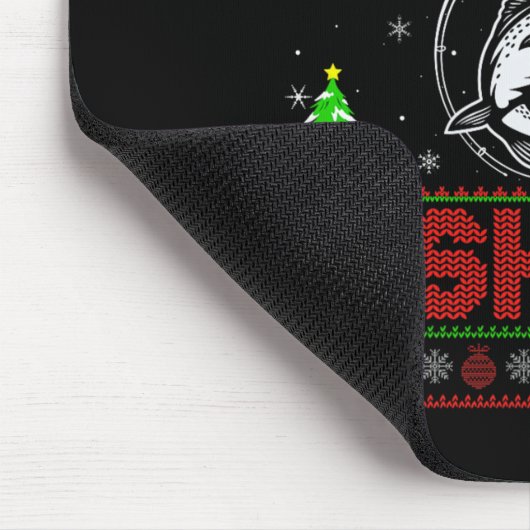 Merry Fishmas B Fish Fishing Ugly Christmas Sweate Mousepad (Ecke)
