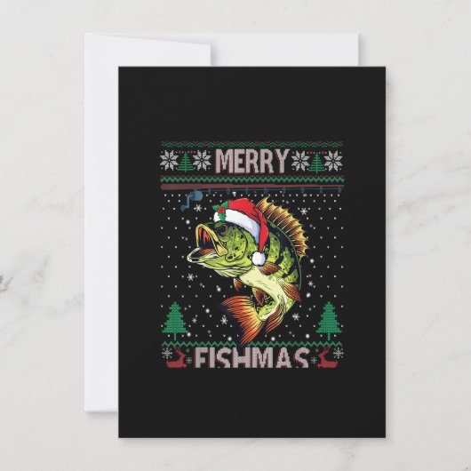 Merry Fishmas Bass Fish Weihnachtsfest Ugly Swe Einladung (Vorderseite)