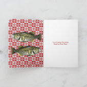 Merry Fishmas Bass Fishing Snowflake Holiday Karte (Innenseite)