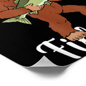 Merry Fishmas Bigfoot Fishing Funny Sasquatch Sant Poster (Ecke)