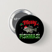 Merry Fishmas Christmas Fish lover Button (Vorne & Hinten)
