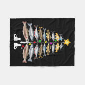 Merry Fishmas Christmas Tree Funny Fishing  Fleecedecke (Vorderseite (Horizontal))
