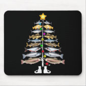 Merry Fishmas Christmas Tree Funny Fishing Mousepad (Vorne)