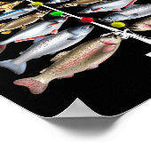 Merry Fishmas Christmas Tree Funny Fishing  Poster (Ecke)