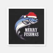 Merry Fishmas Fischerei Fischer Weihnachtsgeschenk Serviette (Vorderseite)