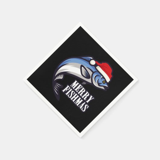 Merry Fishmas Fischerei Fischer Weihnachtsgeschenk Serviette (Ecke)