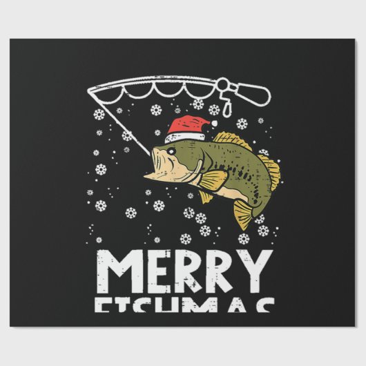 Merry Fishmas Fish Fish Geschenkpapier (Flach)