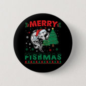 Merry Fishmas Fish Fish Vater Fischer Weihnachten Button (Vorderseite)