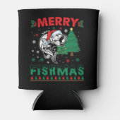 Merry Fishmas Fish Fish Vater Fischer Weihnachten Dosenkühler (Vorderseite)