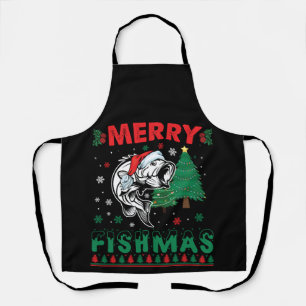 Merry Fishmas Fish Fish Vater Fischer Weihnachten Schürze