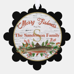 Merry Fishmas Fish Fishing Ornament Karte