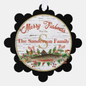 Merry Fishmas Fish Fishing Ornament Karte (Vorderseite)