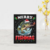 Merry Fishmas Fish Funny Fishing Weihnachtsmann Va Karte (Gelbe Blume)