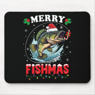 Merry Fishmas Fish Funny Fishing Weihnachtsmann Va Mousepad