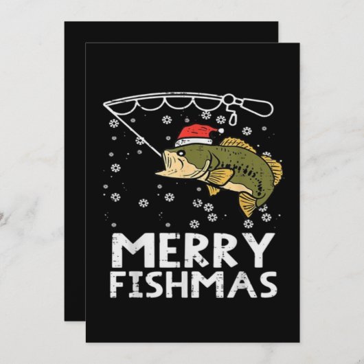 Merry Fishmas Fish Xmas Einladung (Vorne/Hinten)