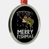 Merry Fishmas Fish Xmas Ornament Aus Metall (Rechts)