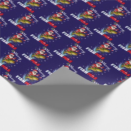Merry Fishmas Fishing Christmas Gift Geschenkpapier (Ecke)