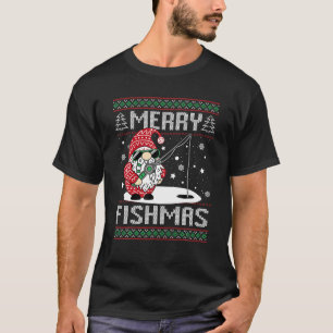 Merry Fishmas Fishing Gnome Weihnachten Weihnachts T-Shirt