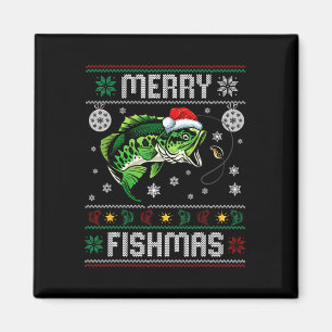 Merry Fishmas Fun Fisch Fischfang Ugly Chri Magnet