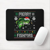 Merry Fishmas Fun Fisch Fischfang Ugly Chri Mousepad (Mit Mouse)