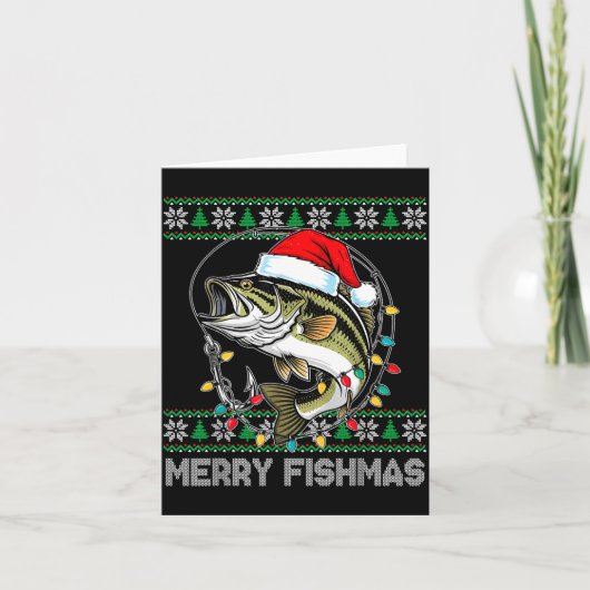 Merry Fishmas Funny B Fishing Christmas For Women Karte (Vorderseite)
