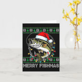Merry Fishmas Funny B Fishing Christmas For Women Karte (Gelbe Blume)