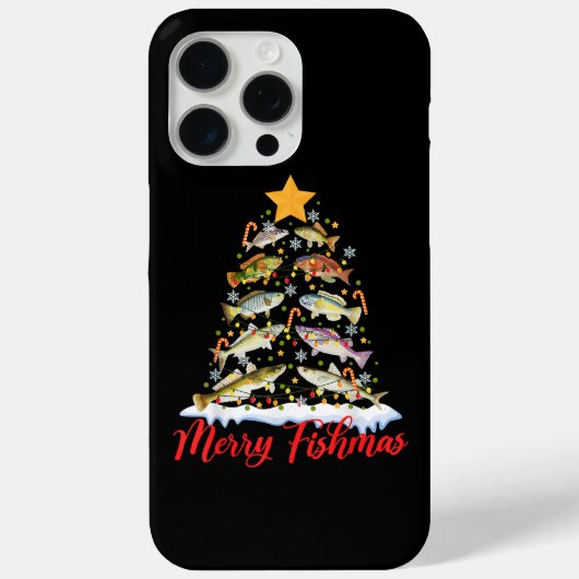 Merry Fishmas Funny Christmas Tree Lights Fish Fis Case-Mate iPhone Hülle (Rückseite)