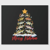Merry Fishmas Funny Christmas Tree Lights Fish Fis Geschenkpapier (Flach)