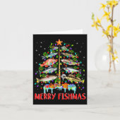 Merry Fishmas Funny Christmas Tree Lights Fish Fis Karte (Gelbe Blume)