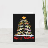Merry Fishmas Funny Christmas Tree Lights Fish Fis Karte (Vorderseite)