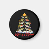 Merry Fishmas Funny Christmas Tree Lights Fish Fis Magnet (Vorne)