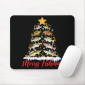 Merry Fishmas Funny Christmas Tree Lights Fish Fis Mousepad (Mit Mouse)