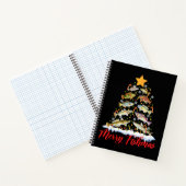 Merry Fishmas Funny Christmas Tree Lights Fish Fis Notizblock (Innenseite)
