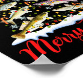 Merry Fishmas Funny Christmas Tree Lights Fish Fis Poster (Ecke)