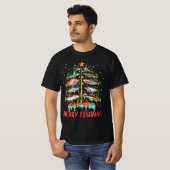 Merry Fishmas Funny Christmas Tree Lights Fish T-Shirt (Vorne ganz)