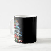 Merry Fishmas Funny Christmas Tree Lights Fishing Kaffeetasse (Vorderseite Links)