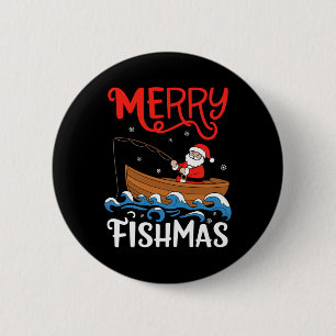 Merry Fishmas Funny Christmas Weihnachten Weihnach Button
