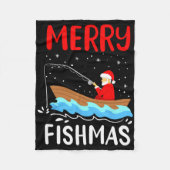 Merry Fishmas Funny Christmas Weihnachten Weihnach Fleecedecke (Vorderseite)