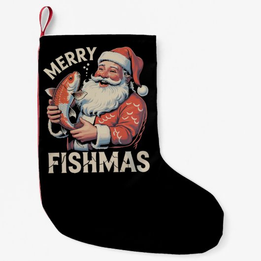 Merry Fishmas Funny Christmas Weihnachten Weihnach Kleiner Weihnachtsstrumpf (Vorderseite)