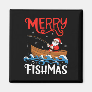 Merry Fishmas Funny Christmas Weihnachten Weihnach Magnet