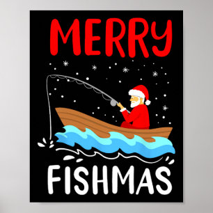Merry Fishmas Funny Christmas Weihnachten Weihnach Poster