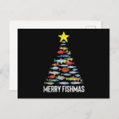 Merry Fishmas Funny Fish Christmas Fishing Xmas Postkarte (Vorne/Hinten)