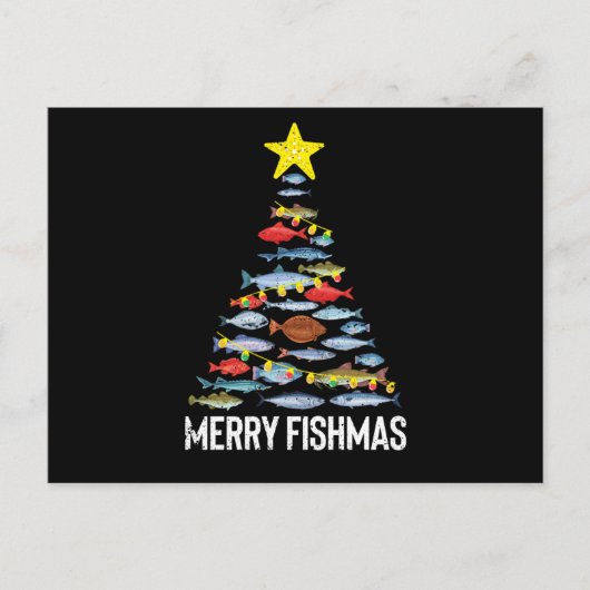 Merry Fishmas Funny Fish Christmas Fishing Xmas Postkarte (Vorderseite)
