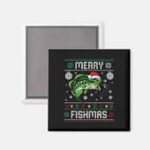 Merry Fishmas Funny Fish Fischerei Fischer Ugly Ch Magnet (Vorderseite/Rückseite)