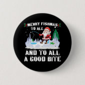 Merry Fishmas Funny Fish Fish Fishing Fisherman Xm Button (Vorderseite)