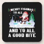 Merry Fishmas Funny Fish Fish Fishing Fisherman Xm Getränkeuntersetzer (Vorderseite)