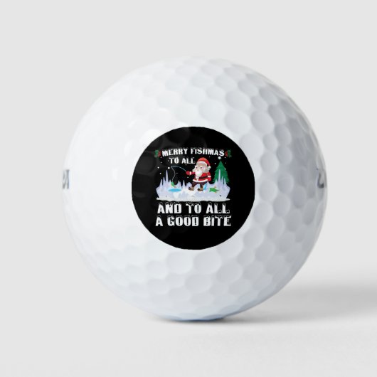 Merry Fishmas Funny Fish Fish Fishing Fisherman Xm Golfball (Vorderseite)